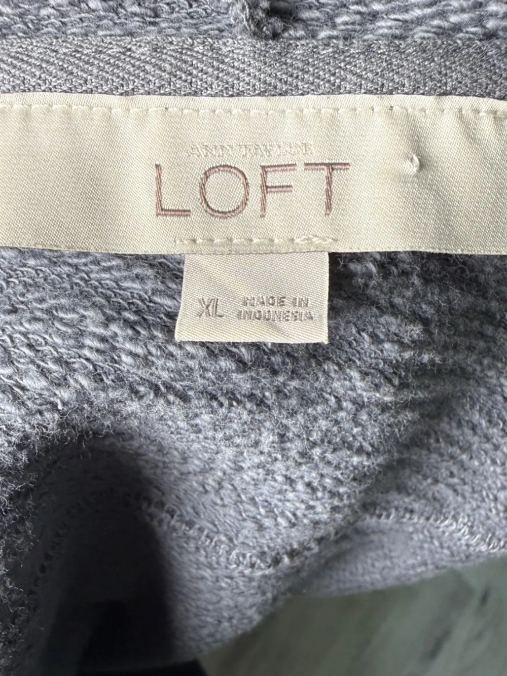 LOFT Ann Taylor Short Sleeve Zip-Up Hoodie | Periwinkle Blue | Oversized | Size - Picture 4 of 6